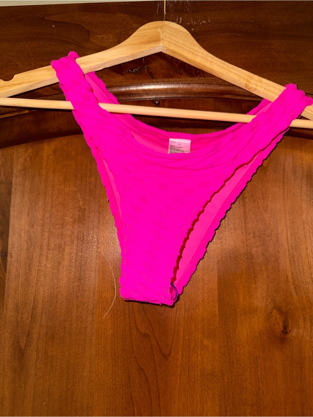 Good American High-Cut Bikini Bottom in Neon Pink